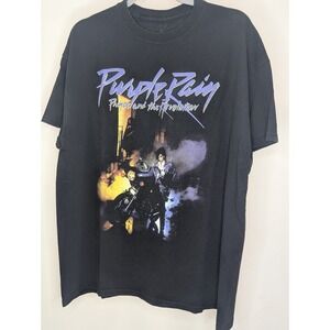 Prince Purple Rain T-Shirt Men's Large Black Graphic Tee Prince and The...